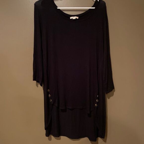 Misia Black 3/4 Sleeves Size 1X - Picture 2 of 8